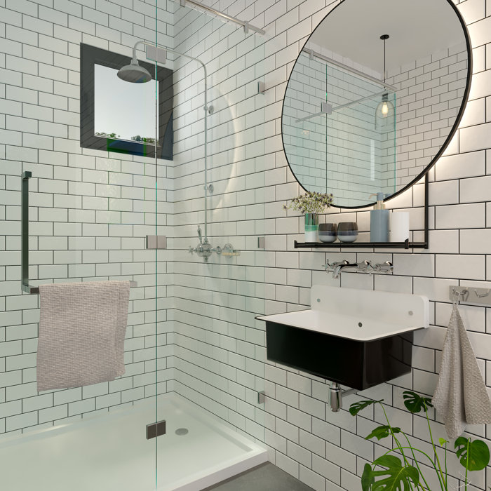 Nantucket Sinks Anchor 14" Black/White Metal Rectangular Wall Mount Bathroom Sink with Overflow